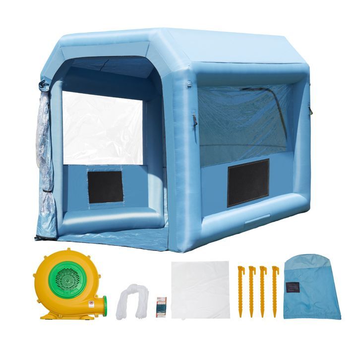 Cabina di verniciatura gonfiabile DUOKU - 3x2,5x2,5 m - Soffiatore da 550 W - Verniciatura moto - Tessuto Oxford