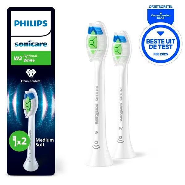 Philips Sonicare W2 Optimal White HX6062/10 Glave ščetke bele, 2 kosa
