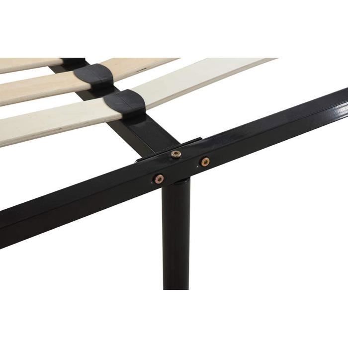 Base de cama de láminas de 160x200 cm - DEWINNER - Acero reforzado - 26 láminas - 7 patas incluidas