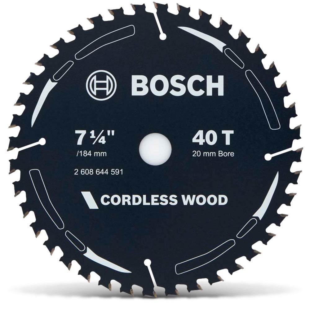 Disco de corte para madeira BOSCH TCT de 184 mm com 40 dentes - SERRA DE MADEIRA SEM FIO