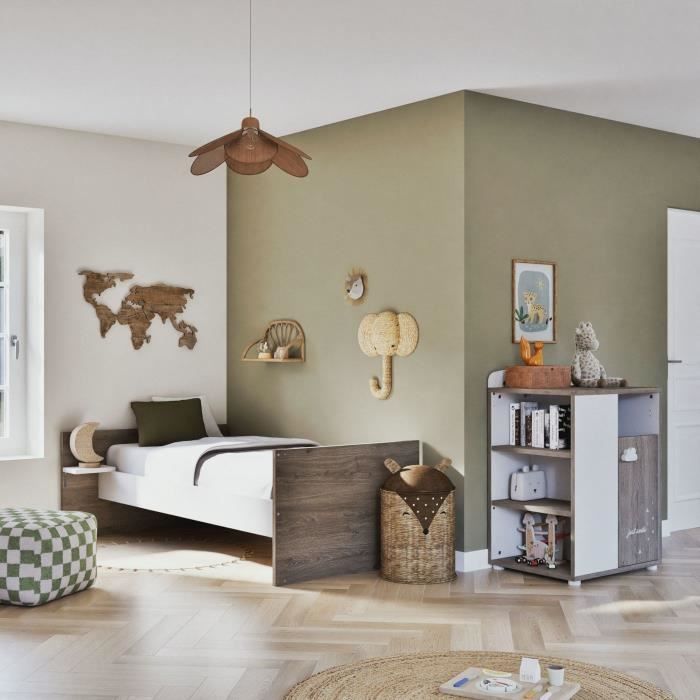 Cuna convertible - 120x60cm - Se convierte a 90x190cm - Babyprice Smile - Roble Flint