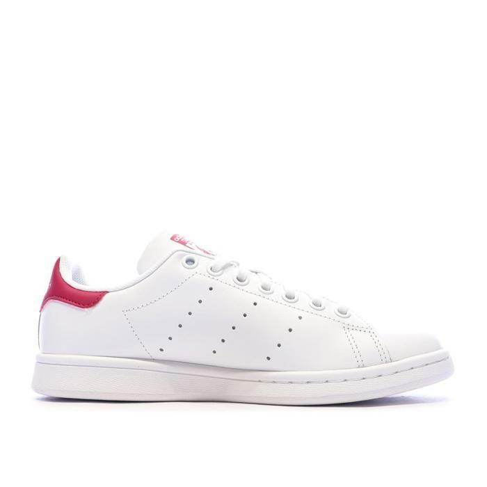 Baskets Blanches/Roses Fille Adidas Stan Smith