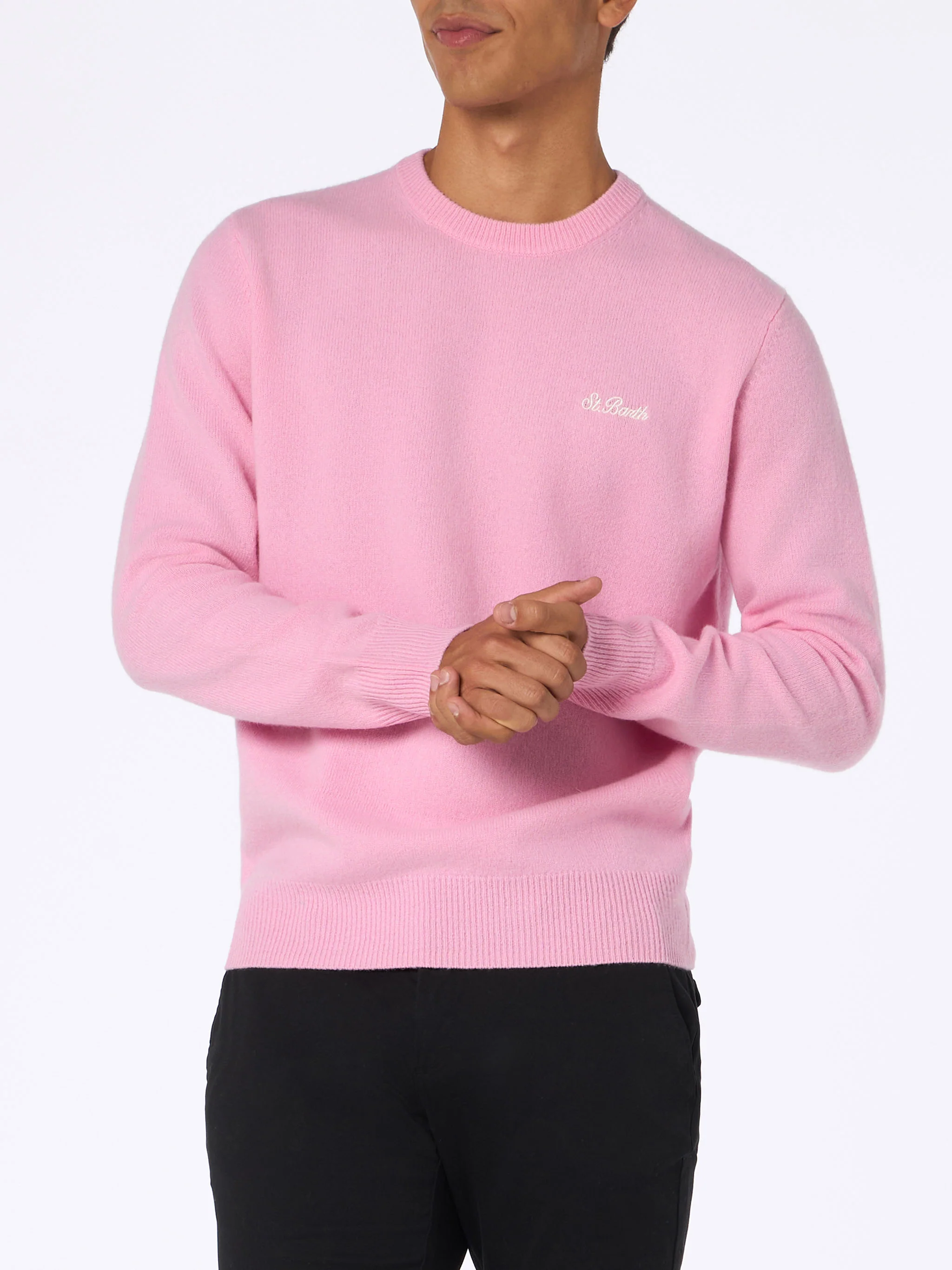 Regent roze lamswollen herentrui