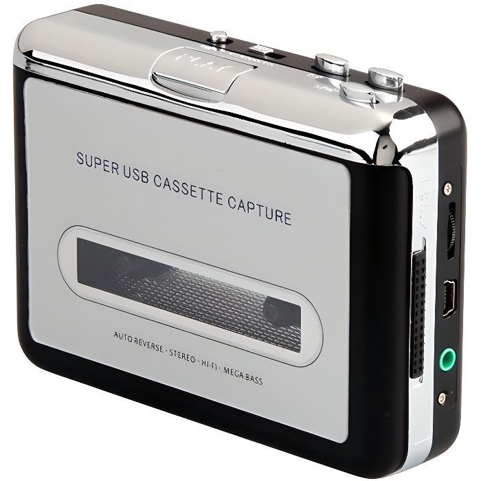 Marchelec Lecteur cassette USB-convertisseur lecteur MP3-Argent