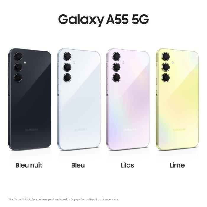 Smartphone Samsung Galaxy A55 de 128 GB, 5G, color azul medianoche.