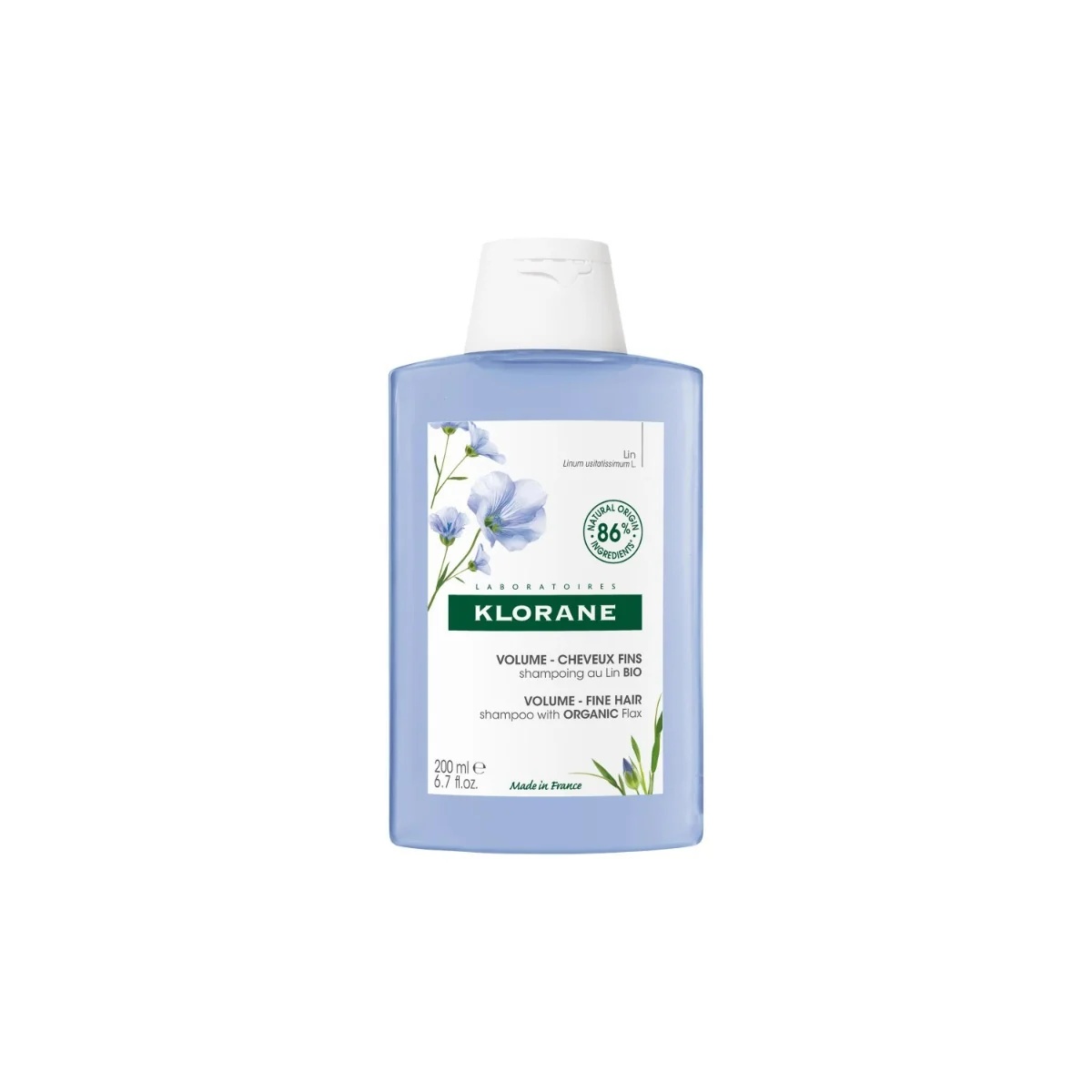 KLORANE Shampoo voor volume met lijnzaadgeur 200 ml voor fijn haar