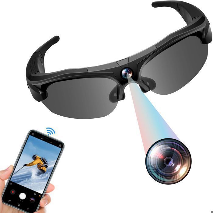Cámara deportiva Wi-Fi 4K, gran angular de 120°, lentes polarizadas, 100 minutos de autonomía, modo DV, ideal para deportes y ciclismo.