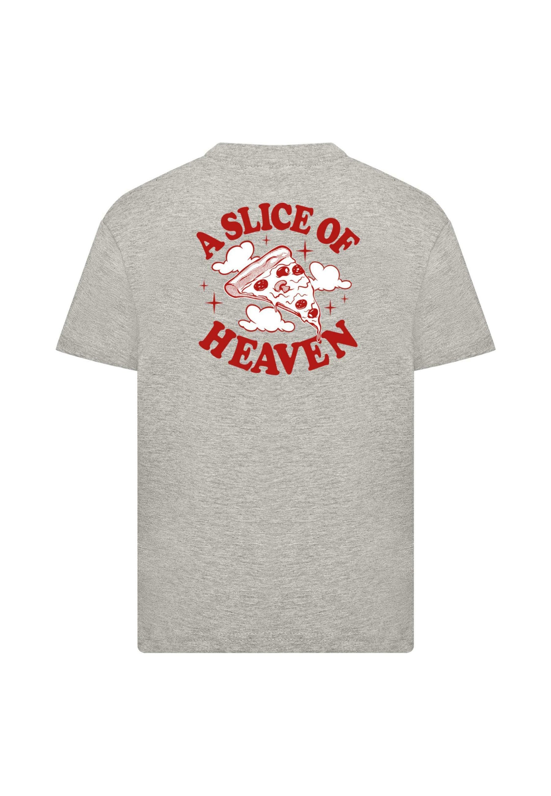 Maglietta Mister Tee SLICE OF HEAVEN PIZZA TEE - Stampa - grigio melange