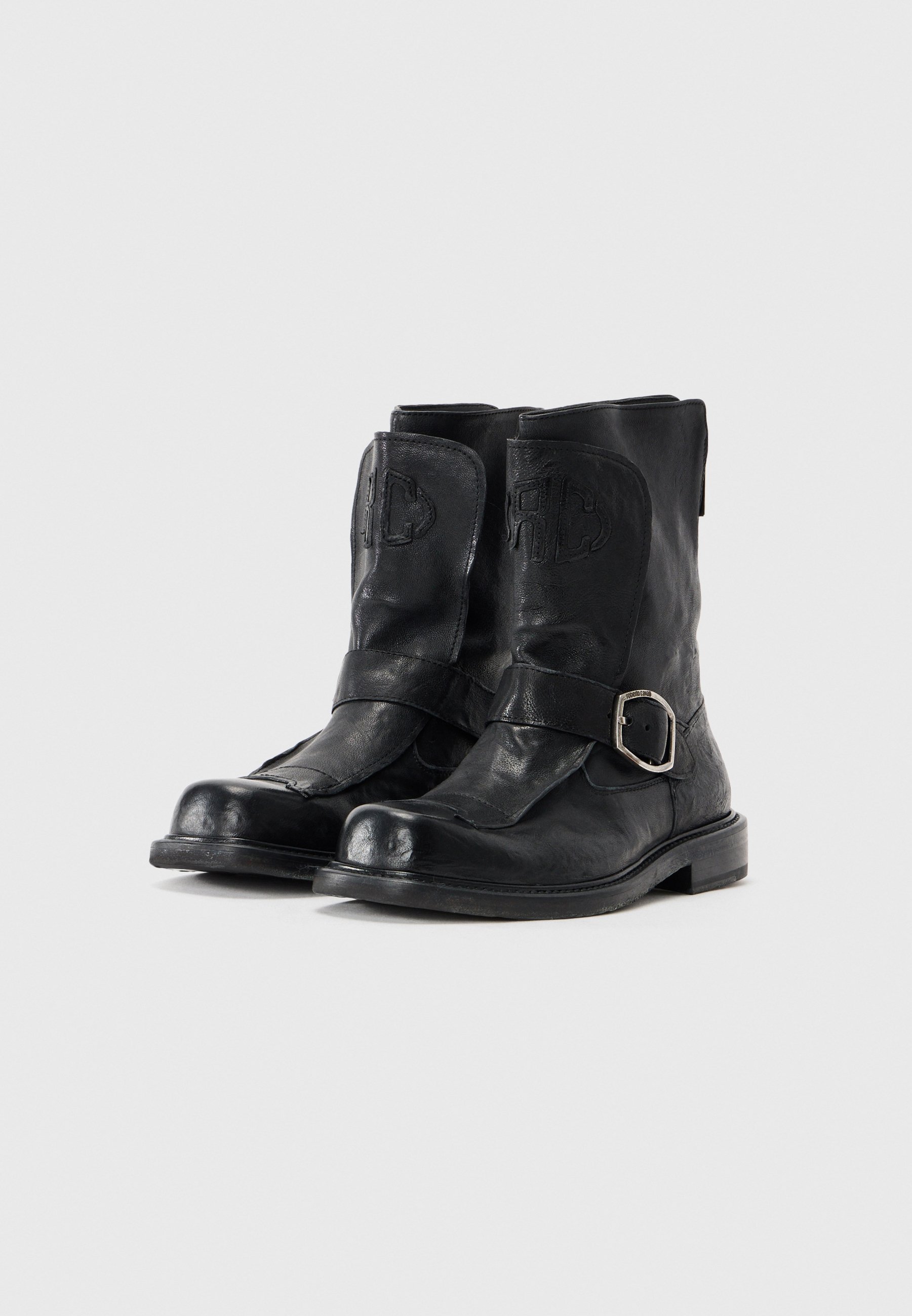 Roberto Cavalli COMBACT - Stivaletto da cowboy/motociclista - nero