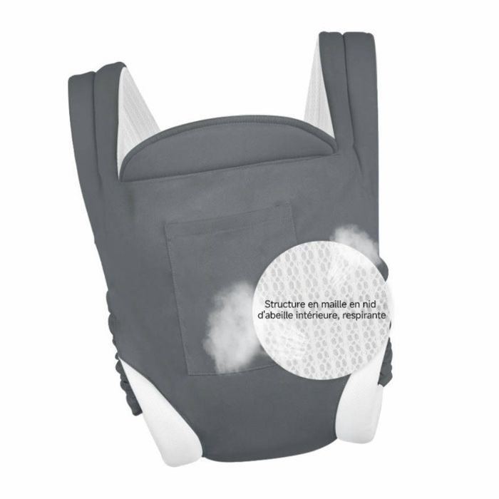 Marsupio multifunzionale Ysinobear - da 0 a 36 mesi - Tracolla multifunzionale regolabile - Protegge le articolazioni del bambino - Grigio