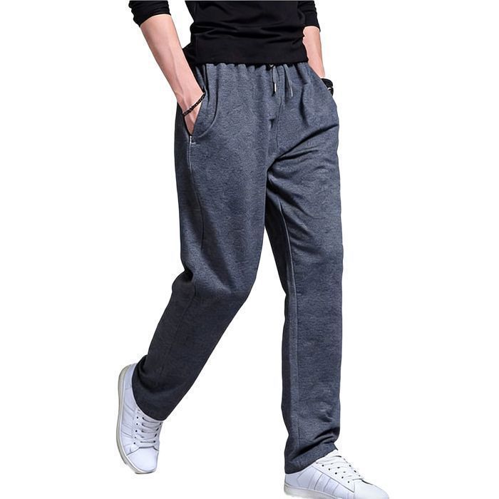 Men's Plus Size Straight Leg Jogging Pants, Men's Clothing - Grey
