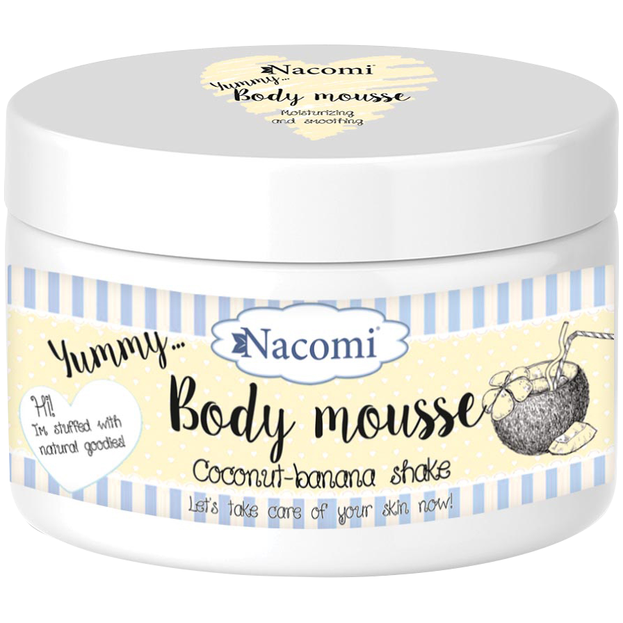 Nacomi bananduftende bodymousse 180 ml kokos-bananshake