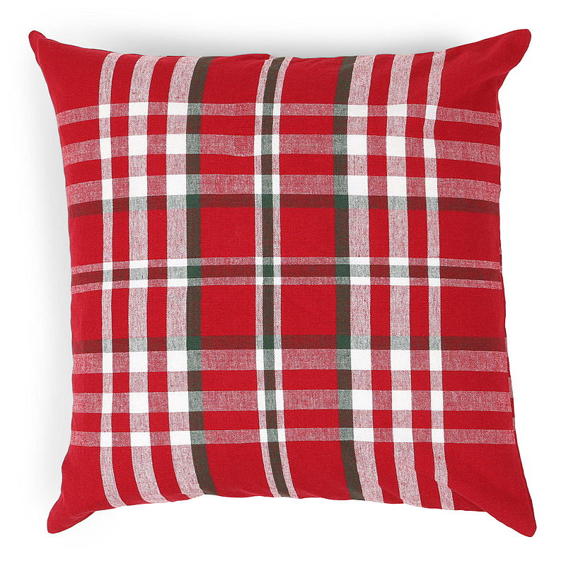Heimkissenbezug 45x45 cm, Baumwolle, rot kariert