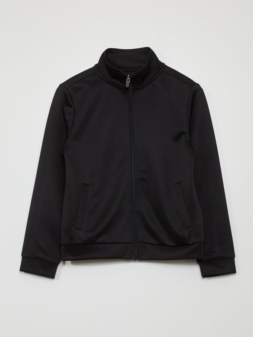 Joggingbroekset bestaande uit een sweatshirt met rits en een broek - zwart