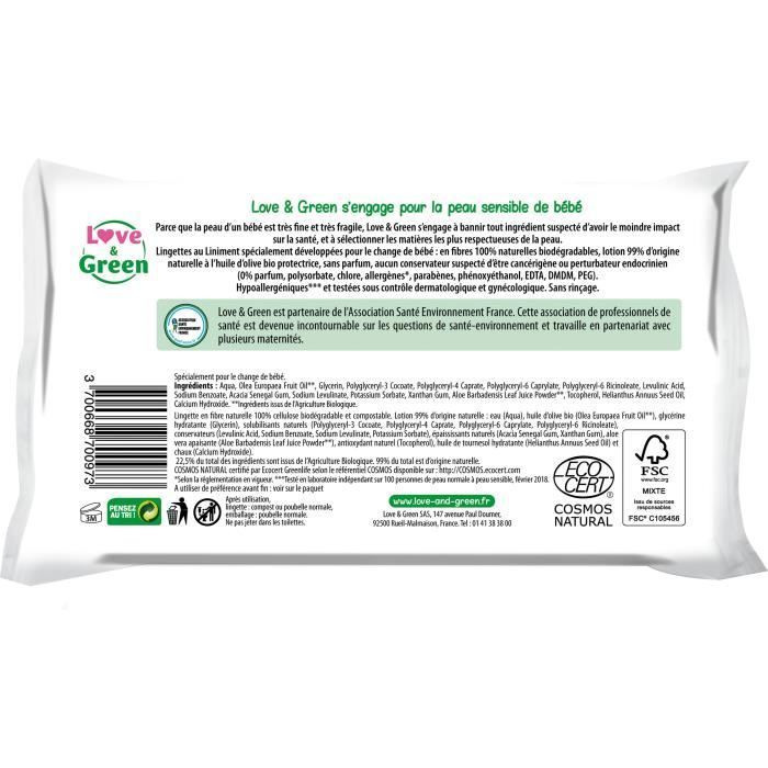Salviette struccanti Love & Green x56