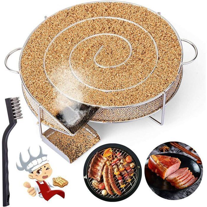 Generatore di fumo freddo per affumicatore, per affumicare carne e pesce, con spazzola per la pulizia, per barbecue.