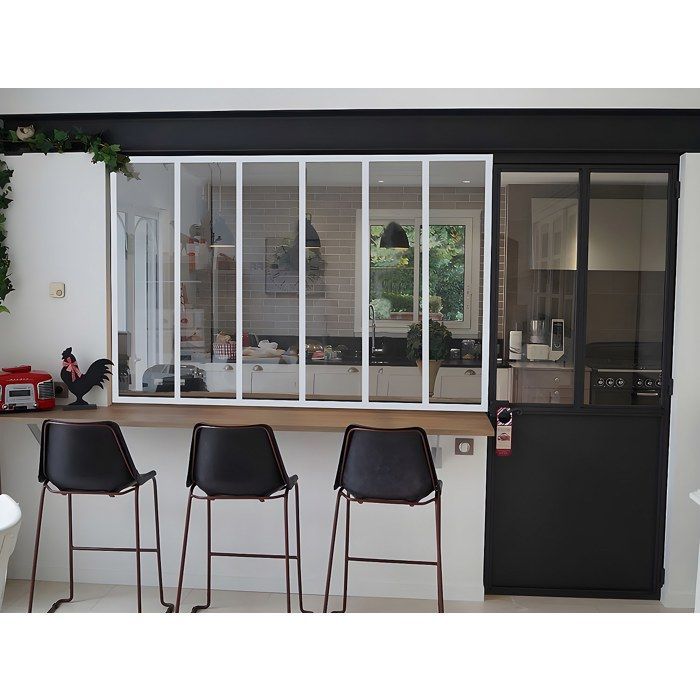 Verrière atelier en aluminium thermolaqué - 180x130 cm - Blanc - BAYVIEW
