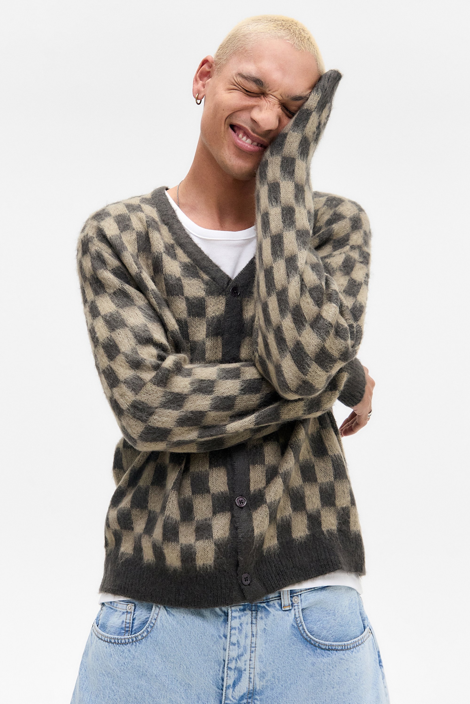BDG Urban Outfitters BDG WINDOW PANE – Strickjacke – Braun
