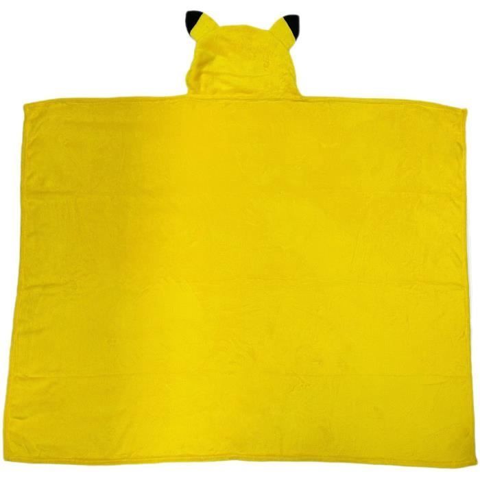 Manta con capucha 3D - POKÉMON - Pikachu - 120 x 150 cm - Ultrasuave - Diseño colorido