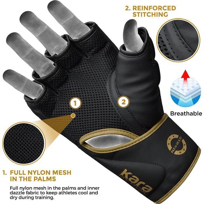 Gants MMA RDX, boxe combat gant pour le grappling, gants de Muay Thai pour le sparring, gants de combat en cage, dor