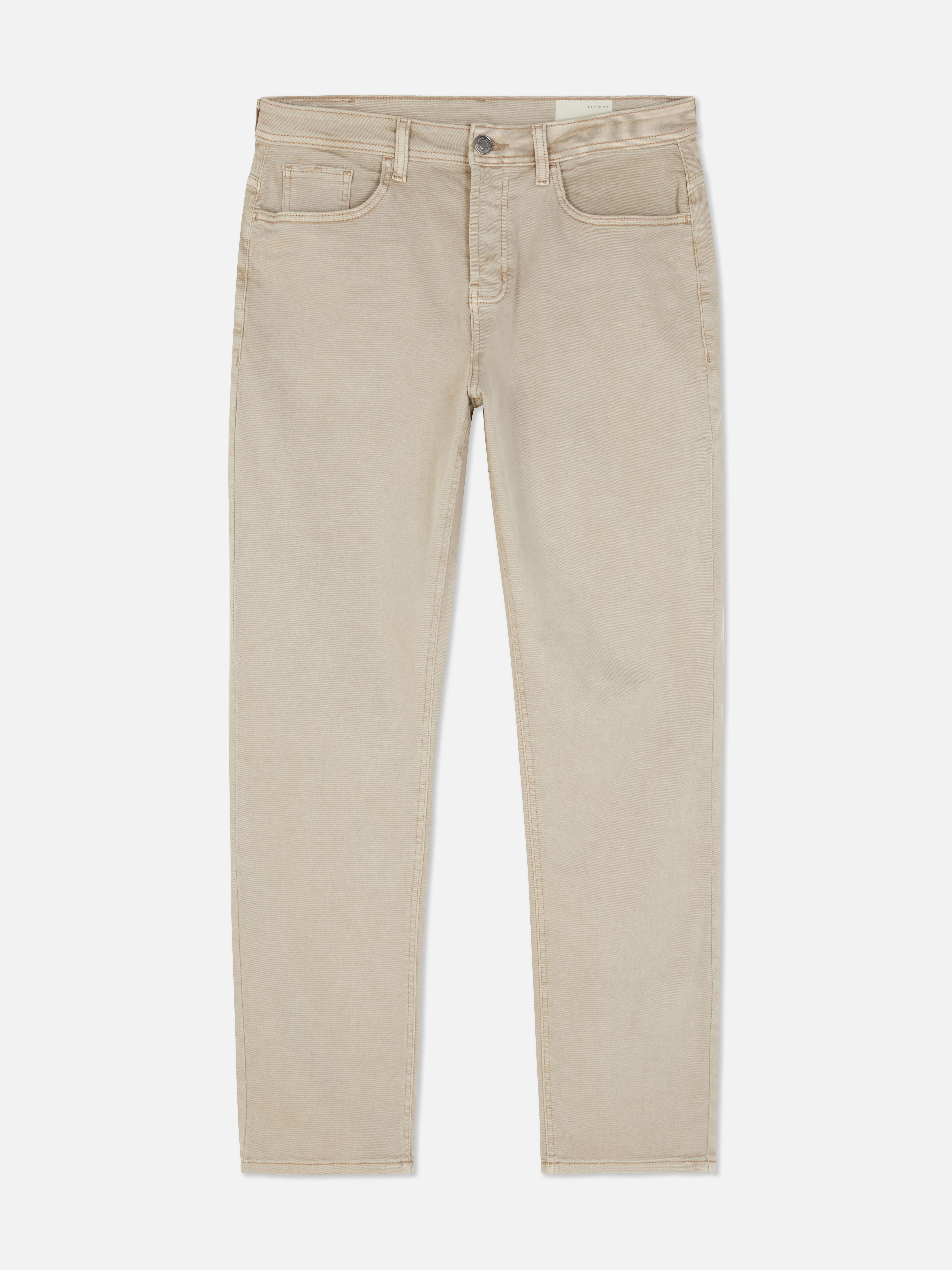 Gerade geschnittene Stretch-Jeans mit verdecktem Reißverschluss und fünf Taschen.