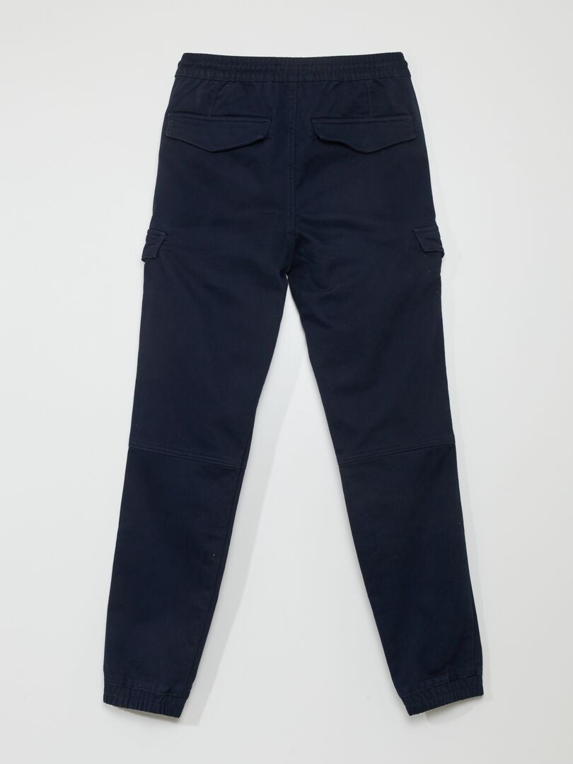 Calça chino com bolsos laterais - AZUL