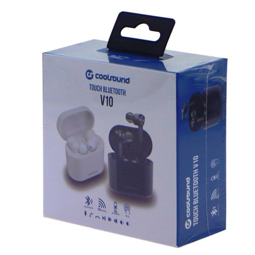 Auriculares Earbuds Tws V10 Touch Bluetooth Blancos Coolsound