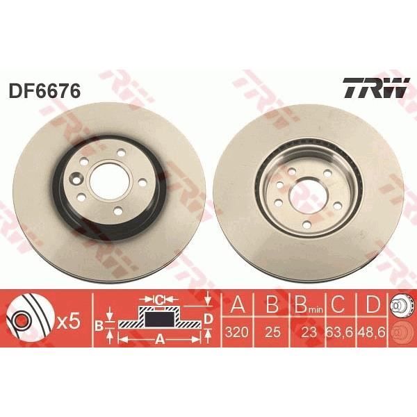 JEU DE 2 DISQUES DE FREIN TRW DF6676S