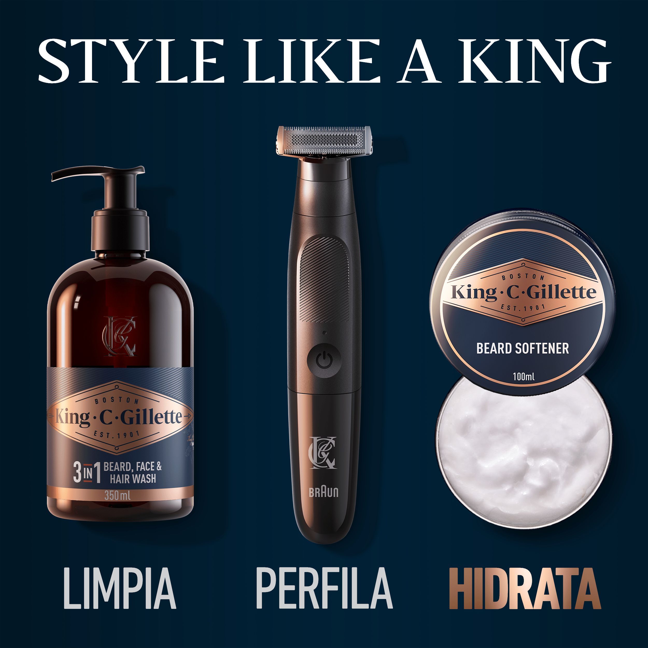 Gillette King C. Нежни балзам за браду Нега браде и бркова