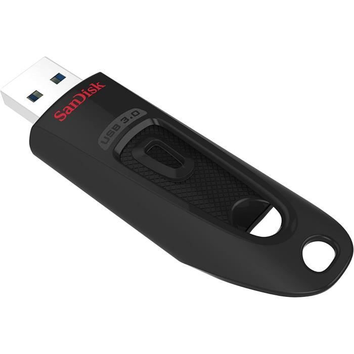 SanDisk Ultra 128 Go, Clé USB 3.0, avec une vitesse de lecture allant jusqu'à 130 Mo/s, Noir