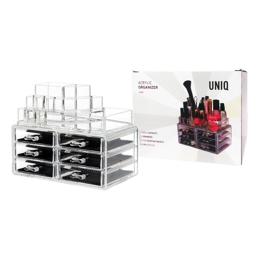 UNIQ Beautycase Organizer za šminku sa 6 ladica i 18 pretinaca – Prozirni