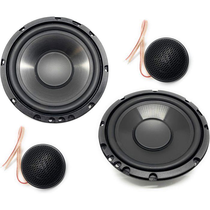 Altavoces coaxiales para coche - SVATV - 16,5 cm - 120 vatios - Negro - Bluetooth - Tweeter - Polipropileno y aluminio