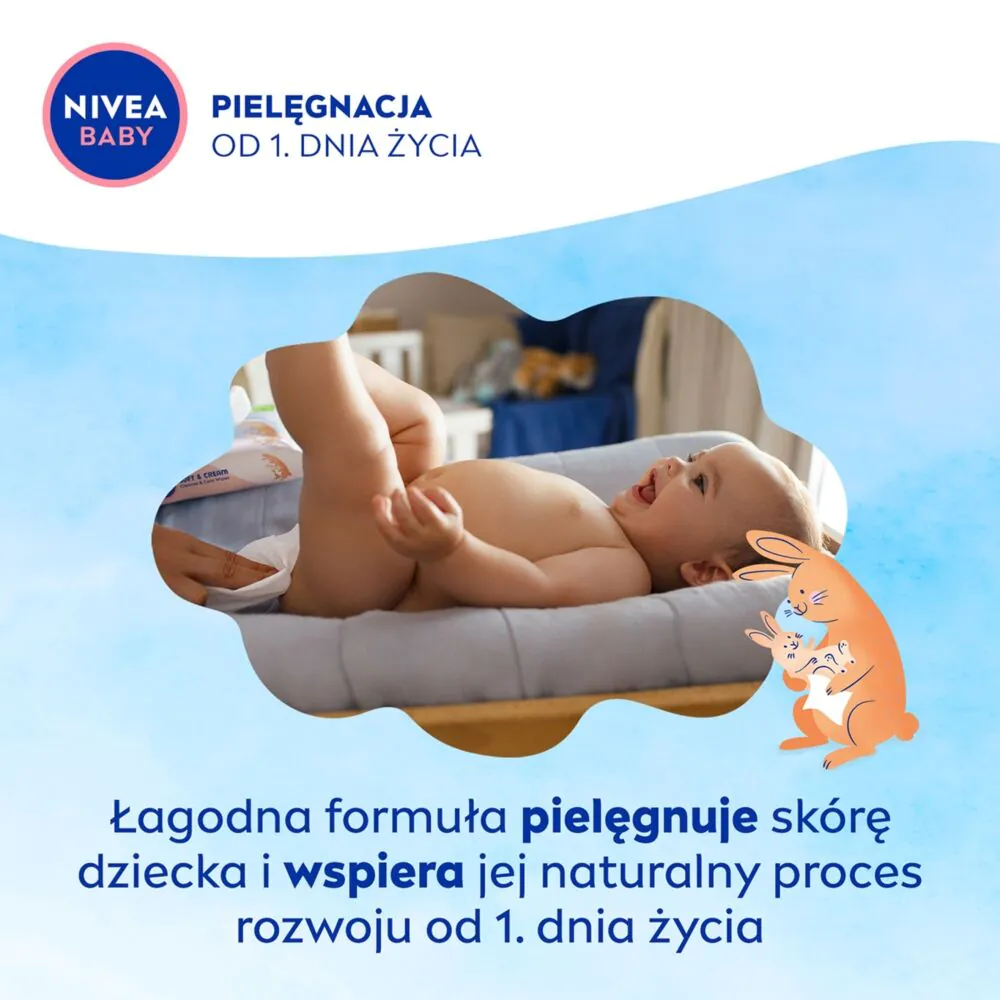 Nivea Baby Chusteczki biodegradowalne Soft&Cream 2x57 szt.