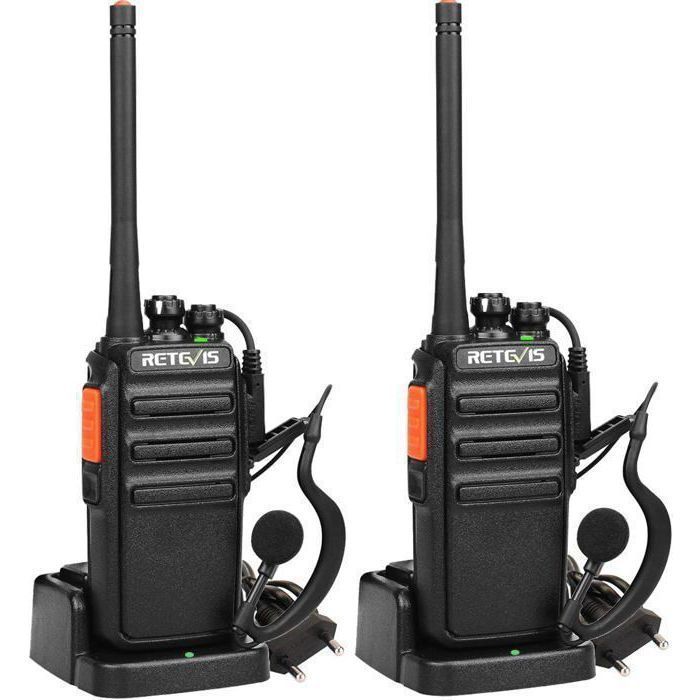 Retevis RT24 Long Range Walkie Talkie, PMR Radio 16 Channels, Rechargeable Walkie Talkie with Earpiece for Family, Hiking