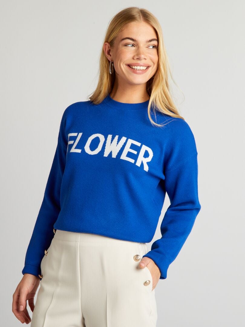 Trui met opdruk - BLAUW