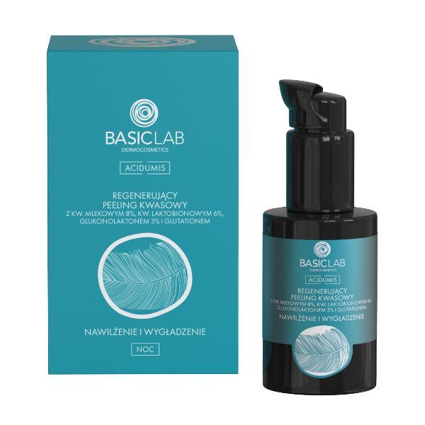 Peeling regenerador BasicLab con ácido láctico al 8%, 30 ml.