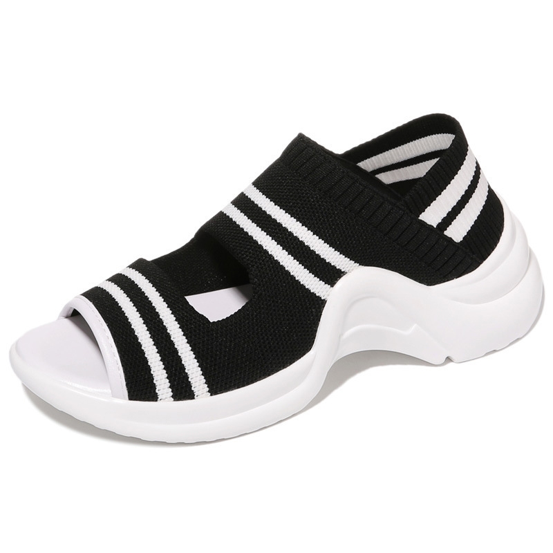 Zapatillas con forma de boca de pez para mujer, nuevas, con suela gruesa, red roja, súper llamas, casuales, sandalias y pantuflas para mujer pequeña.