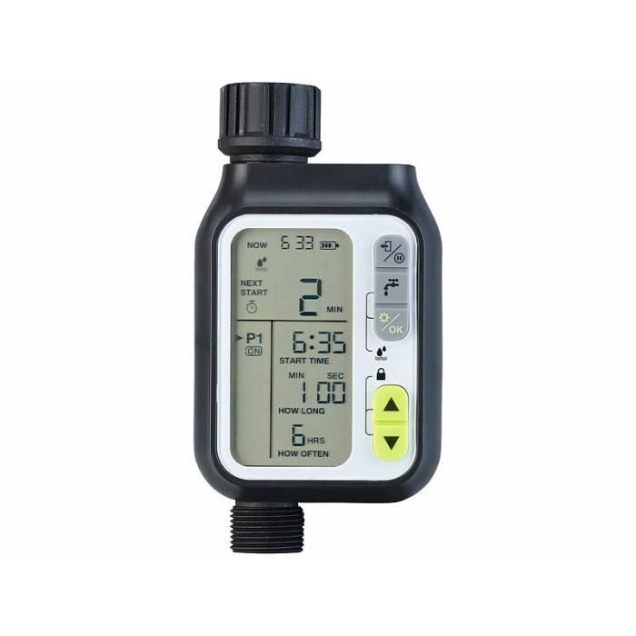 Temporizador de irrigação digital Royal Gardineer - Sensor de chuva - Irrigação automática - Branco