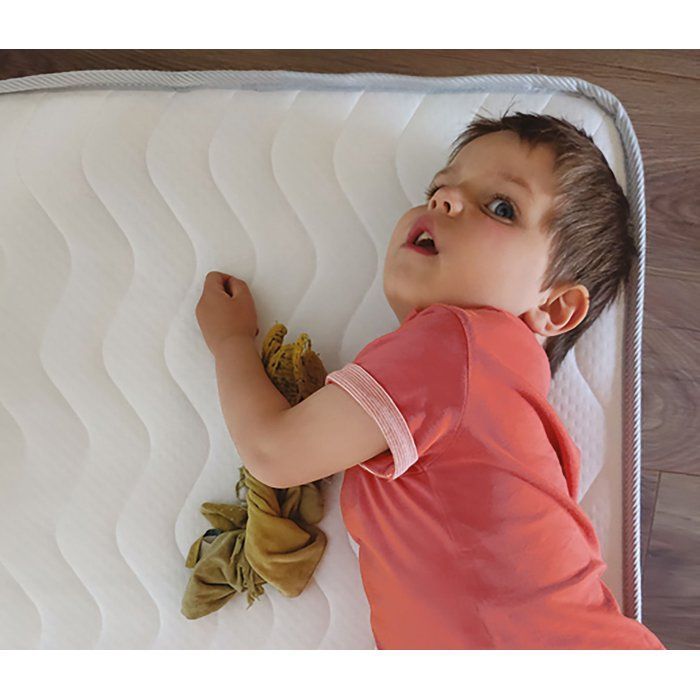 Matelas Climatisé TINEO 60x120x10cm - Matelas Bébé - Climatisé - 1 Face Été - 1 Face Hiver - Sans Traitement - Fabriqué En France