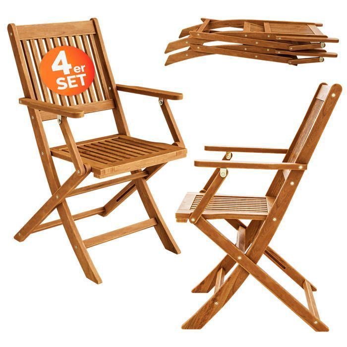 Set de 4 chaises de jardin pliantes 