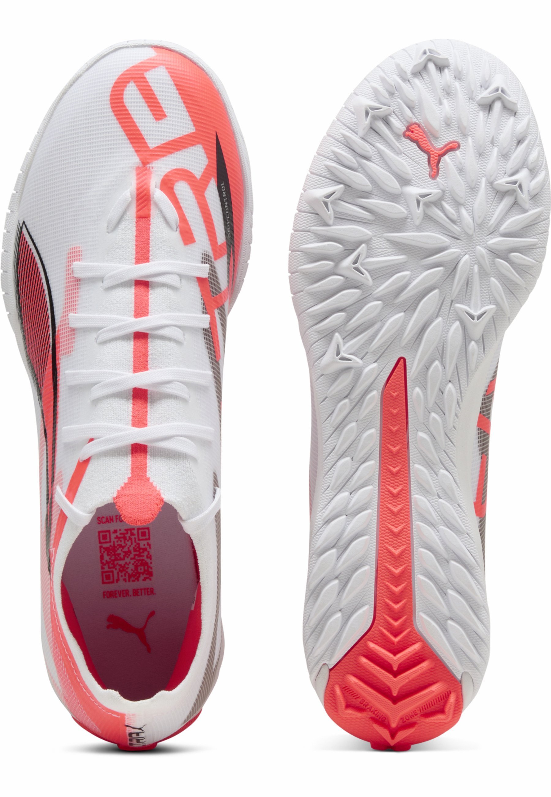 Puma FUSSBALL - Zaalvoetbalschoenen - wit zwart gloeiend rood