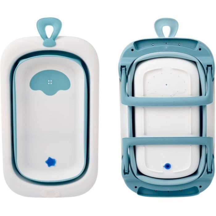 Vaschetta da bagno pieghevole - THERMOBABY - BALNÉA - Compatta - Tappo di scarico - Fino a 18 mesi - Blu