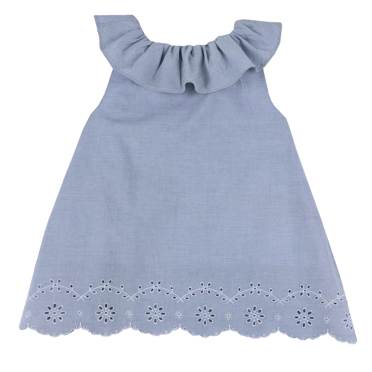 Kleid mit Rüschen am Hals