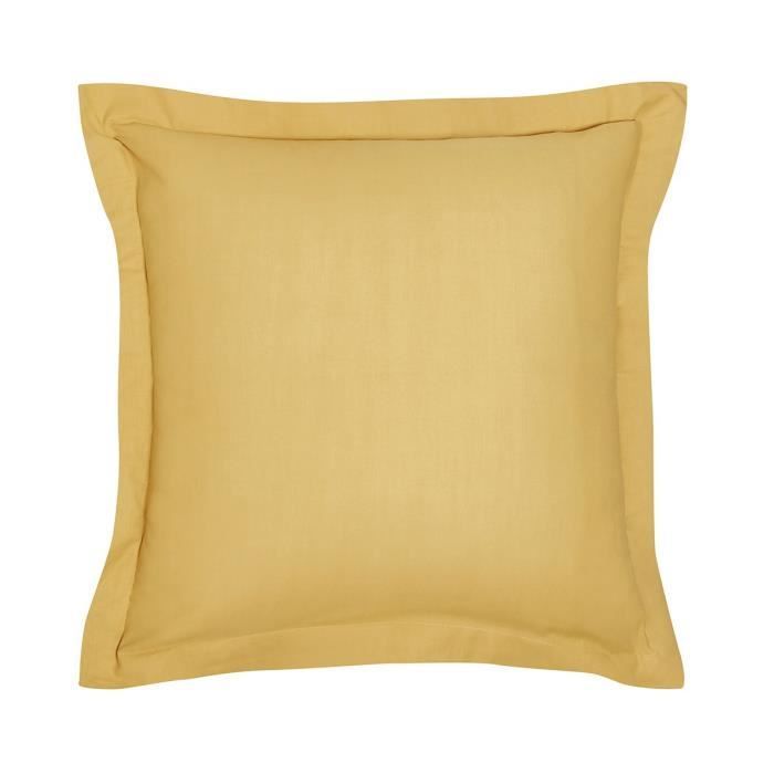 Funda de almohada TODAY Essential - 63 x 63+5 cm - 100% algodón liso - Ocre