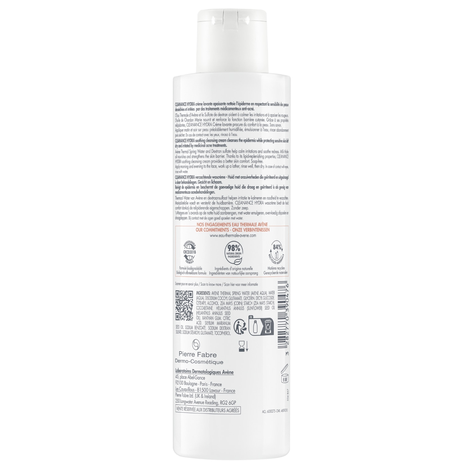 Avène Cleanance HYDRA Crème Nettoyante Apaisante - 200 ml