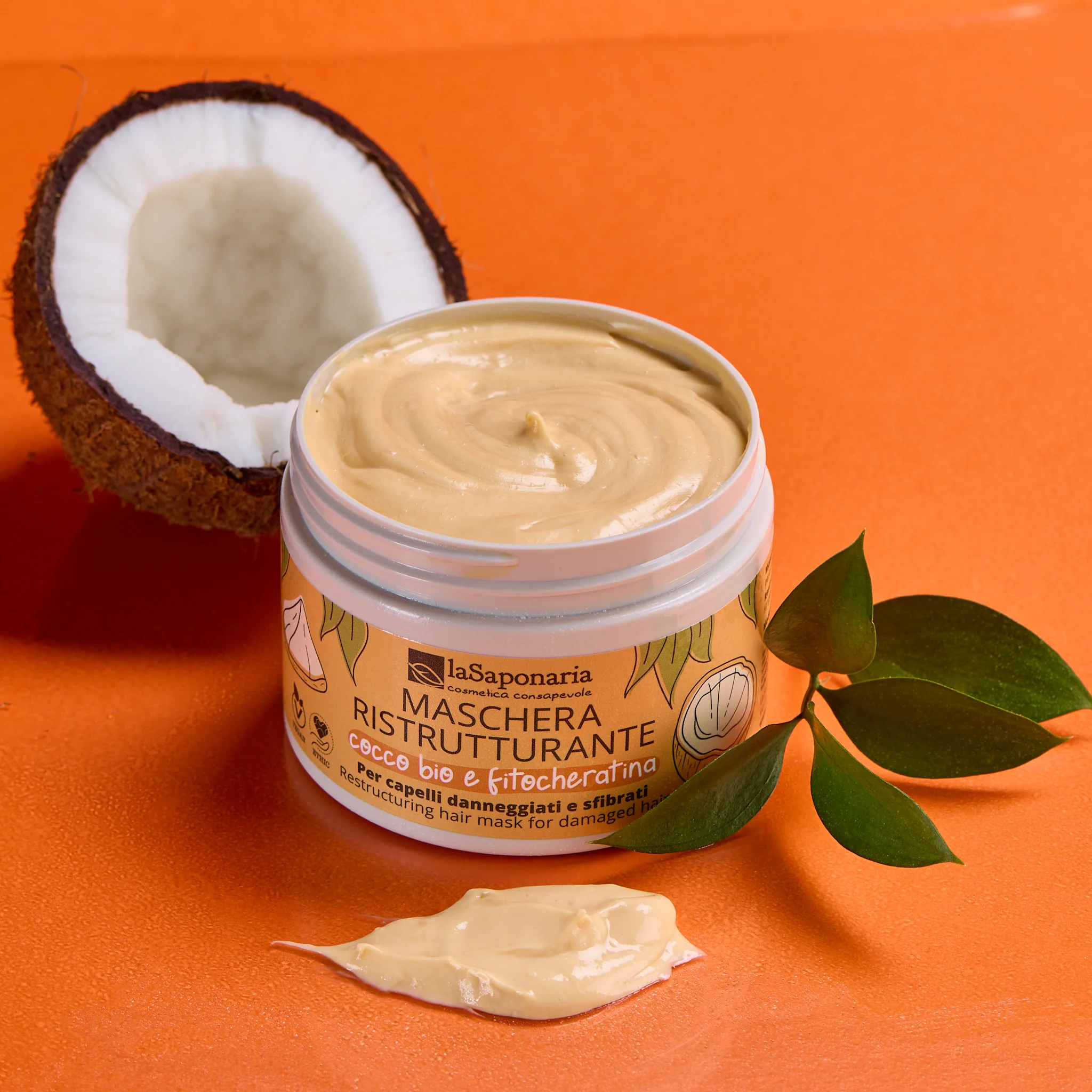 Capelli e Cute Maschera ristrutturante - Cocco Bio e Fitocheratina - Maschera Nutriente Capelli, Maschera Riparatrice Capelli