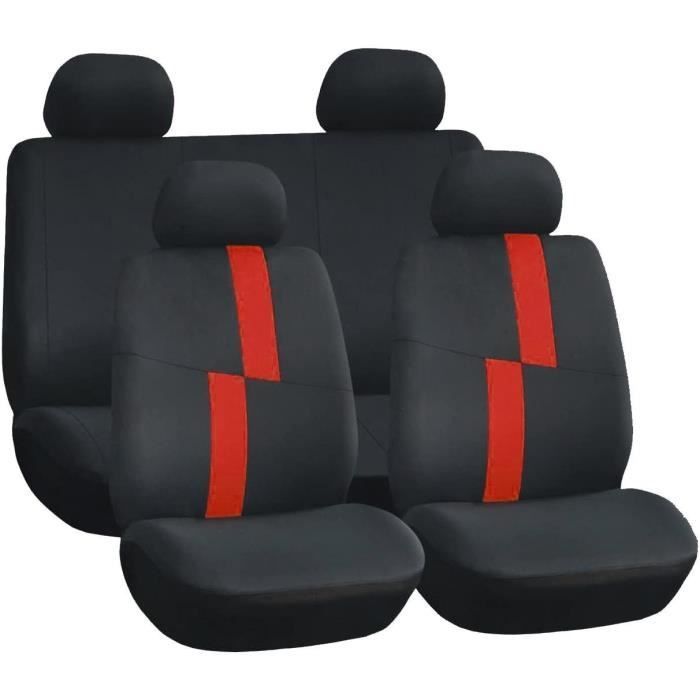 Fundas para pedales de arranque, fundas universales para asientos Flash, juego completo, negro y rojo.