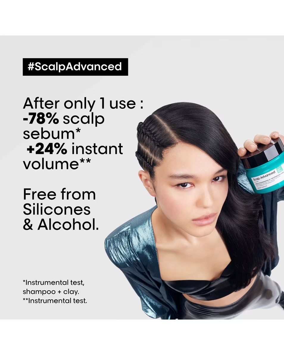 L'OREAL PROFESSIONNEL Scalp Advanced Anti-olliness άργιλος βαθύ καθαρισμού 2 σε 1
