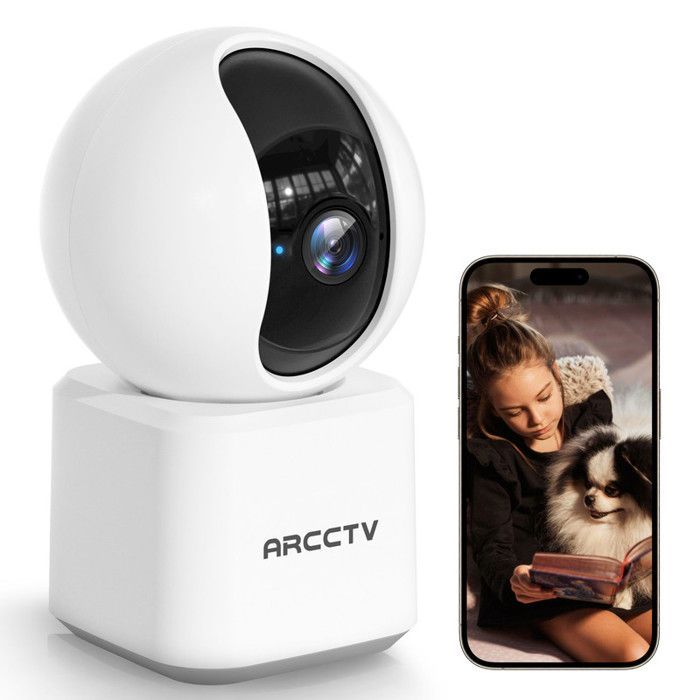 3MP HD 360° Indoor WiFi Surveillance Camera with ARCCTV, Motion Detection, and Automatic Baby or Pet Tracking Y2U3