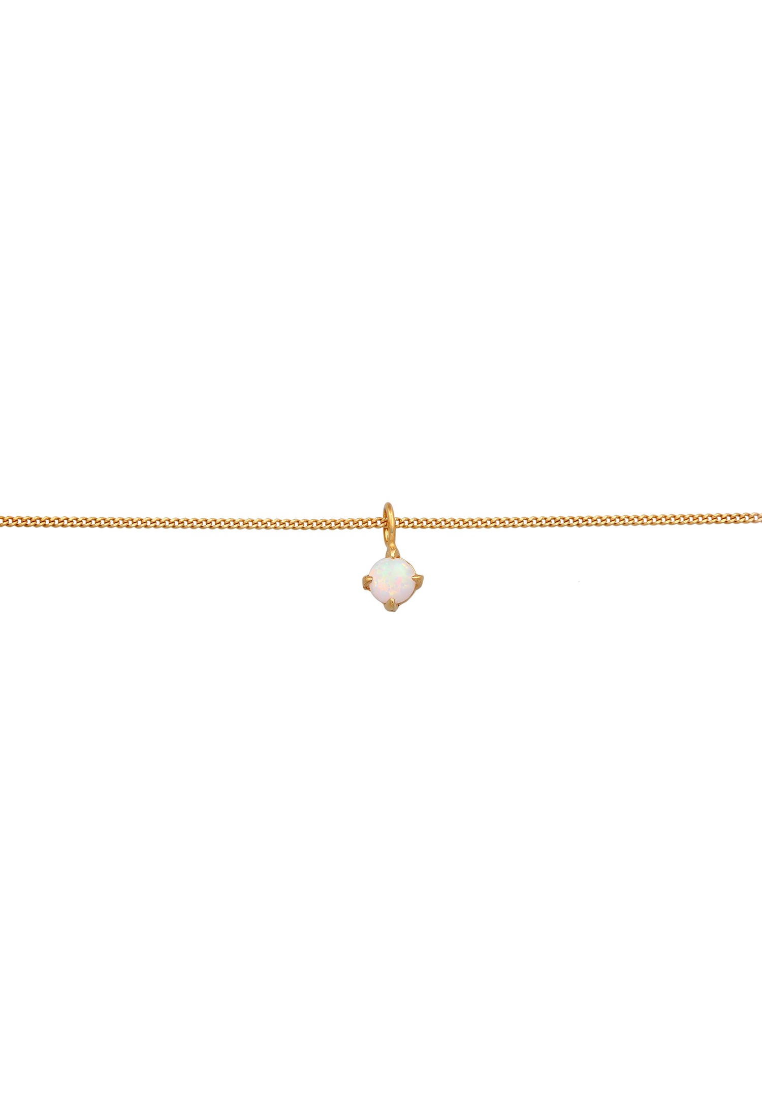 Elli Femmes Choker Solitaire Pendentif Simple avec Synth. Opale en argent sterling 925 plaqué or